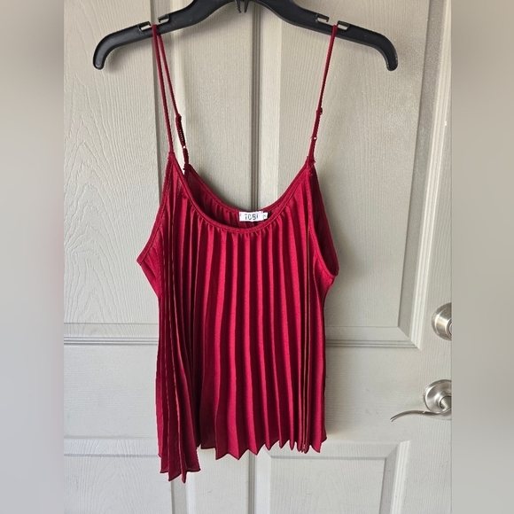 Tobi Babydoll Pleated Cami Top Size M Red Sleveless Y2k Fairycore 90s - Picture 2 of 9
